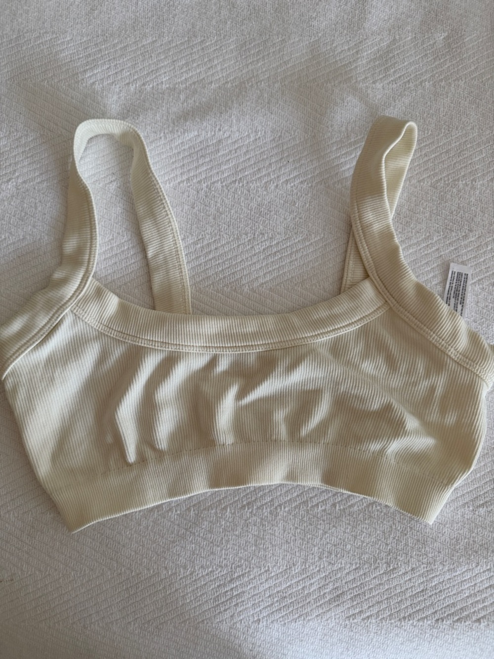 Urban Outfitters Ribbed Scoop Bralette in Cream